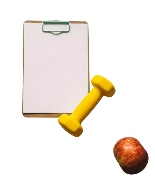 Imagen de contacto: folio en blanco con pesas