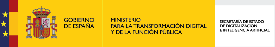 Logotipo del Ministerio para la Transformación Digital y de la Función Pública | Secretaría de Estado de Digitalización e Inteligencia Artificial | Gobierno de España